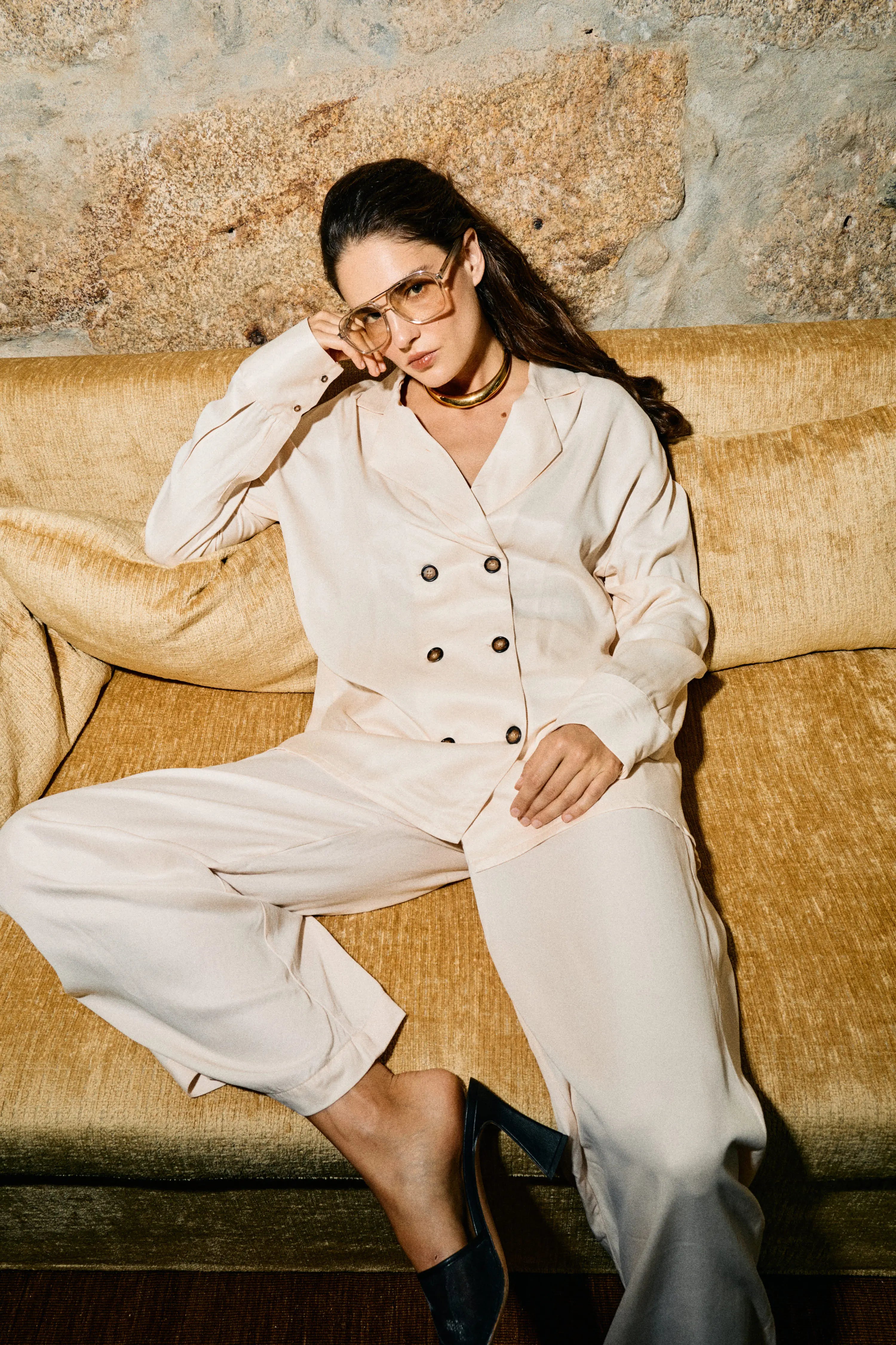 The Marais Blazer in Cream