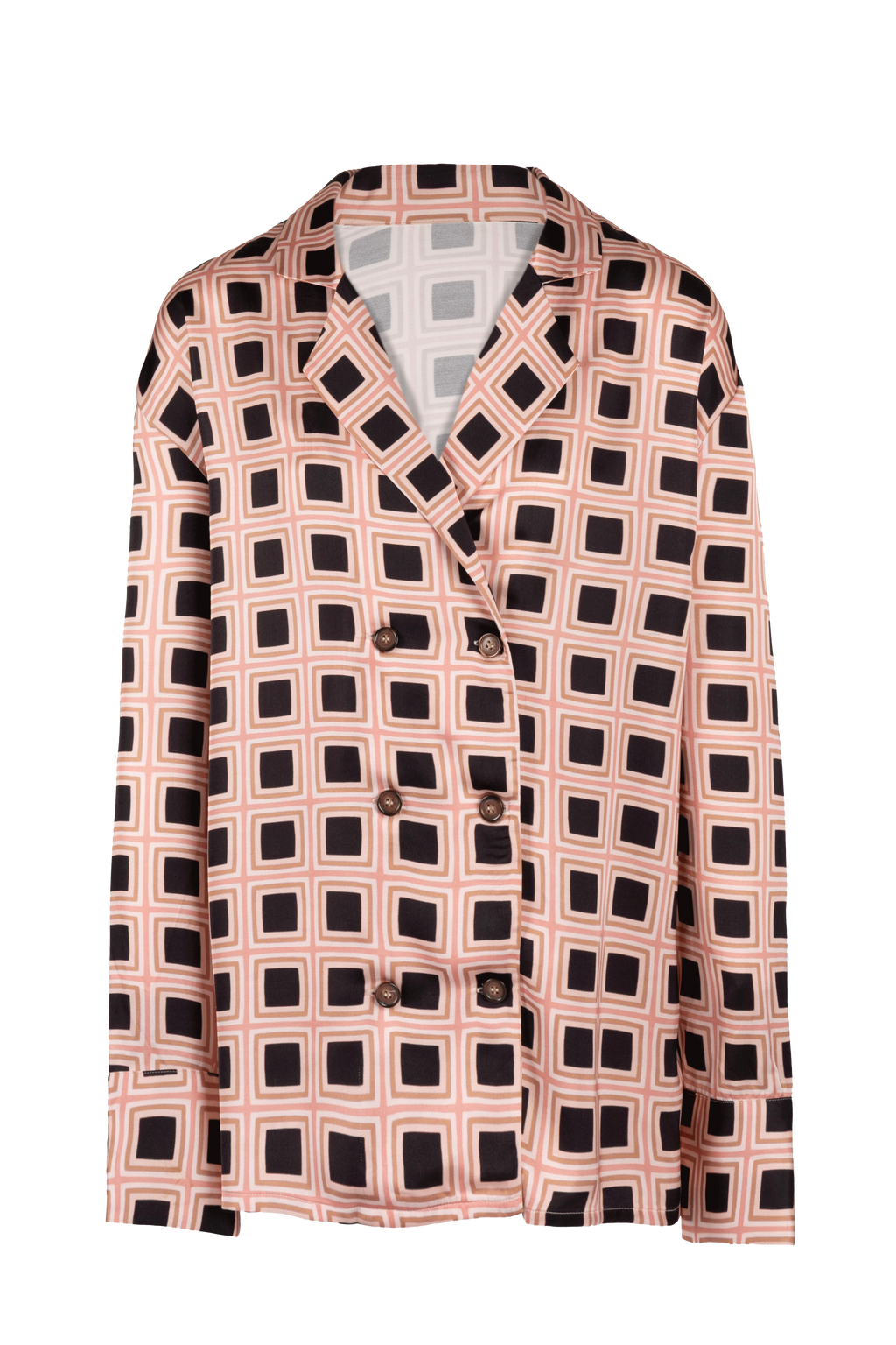 The Marais Blazer in Pink Geo Print