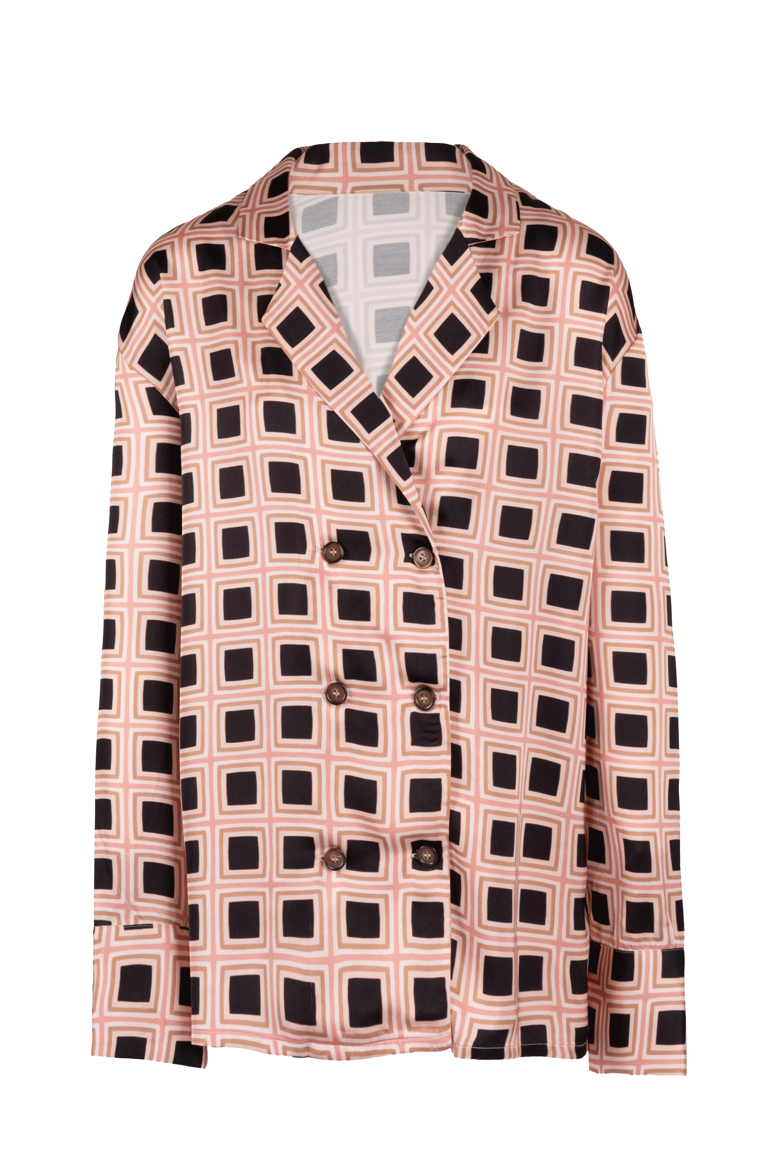 The Marais Blazer in Pink Geo Print