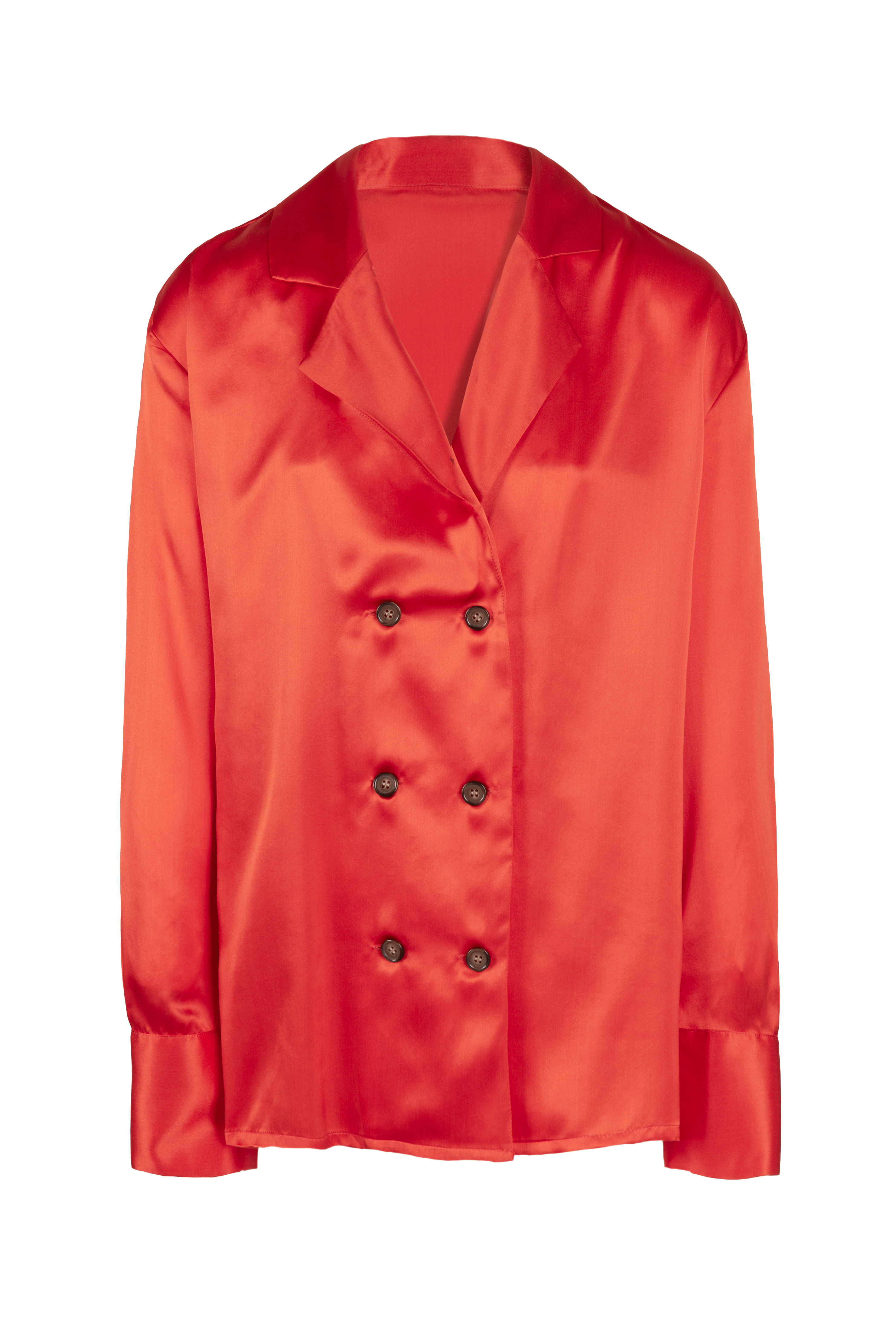 The Marais Blazer in Tomato Silk