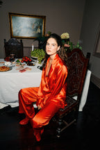 The Marais Blazer in Tomato Silk