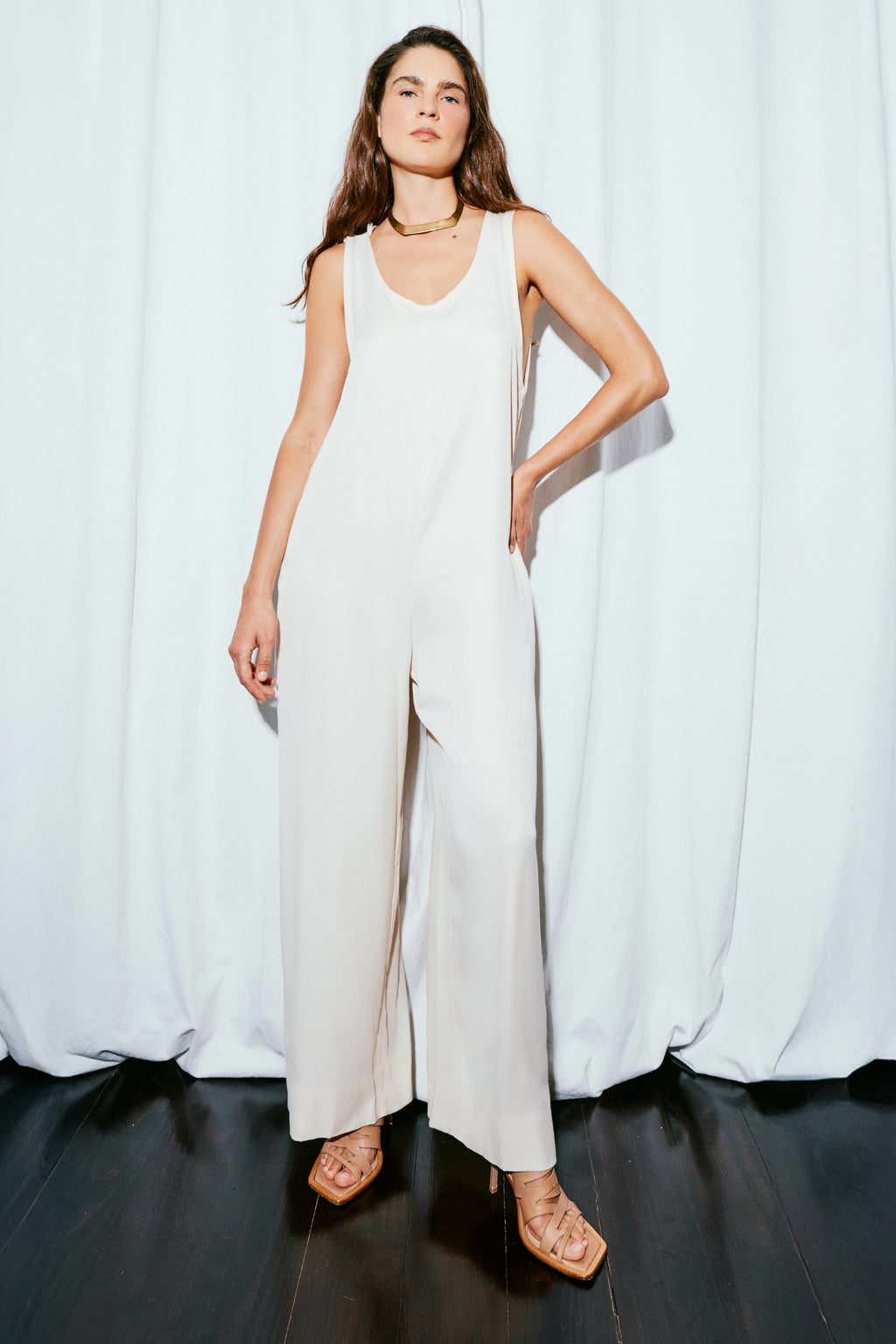 The Solene Jumpsuit in Cream