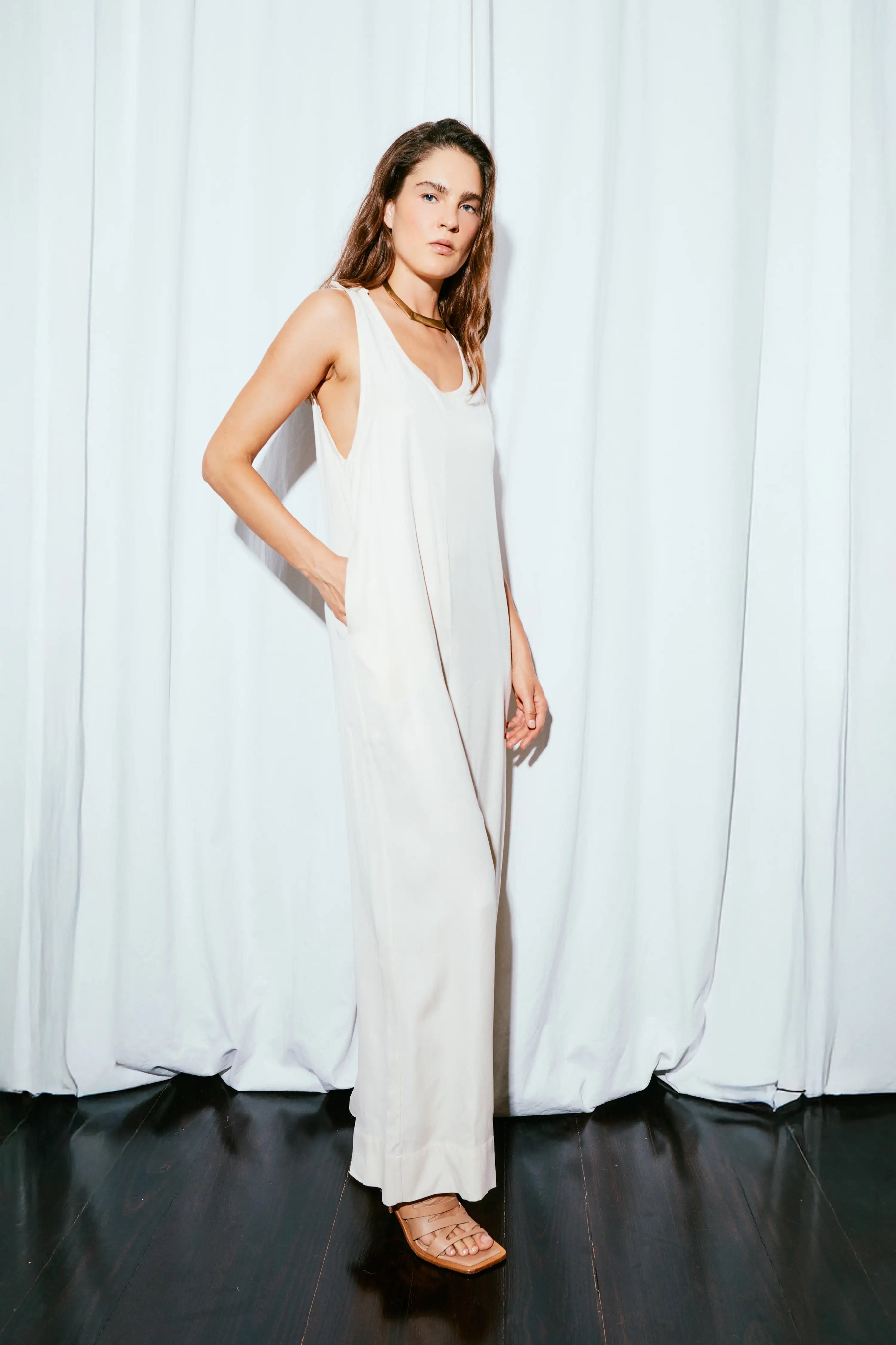 The Solene Jumpsuit in Cream