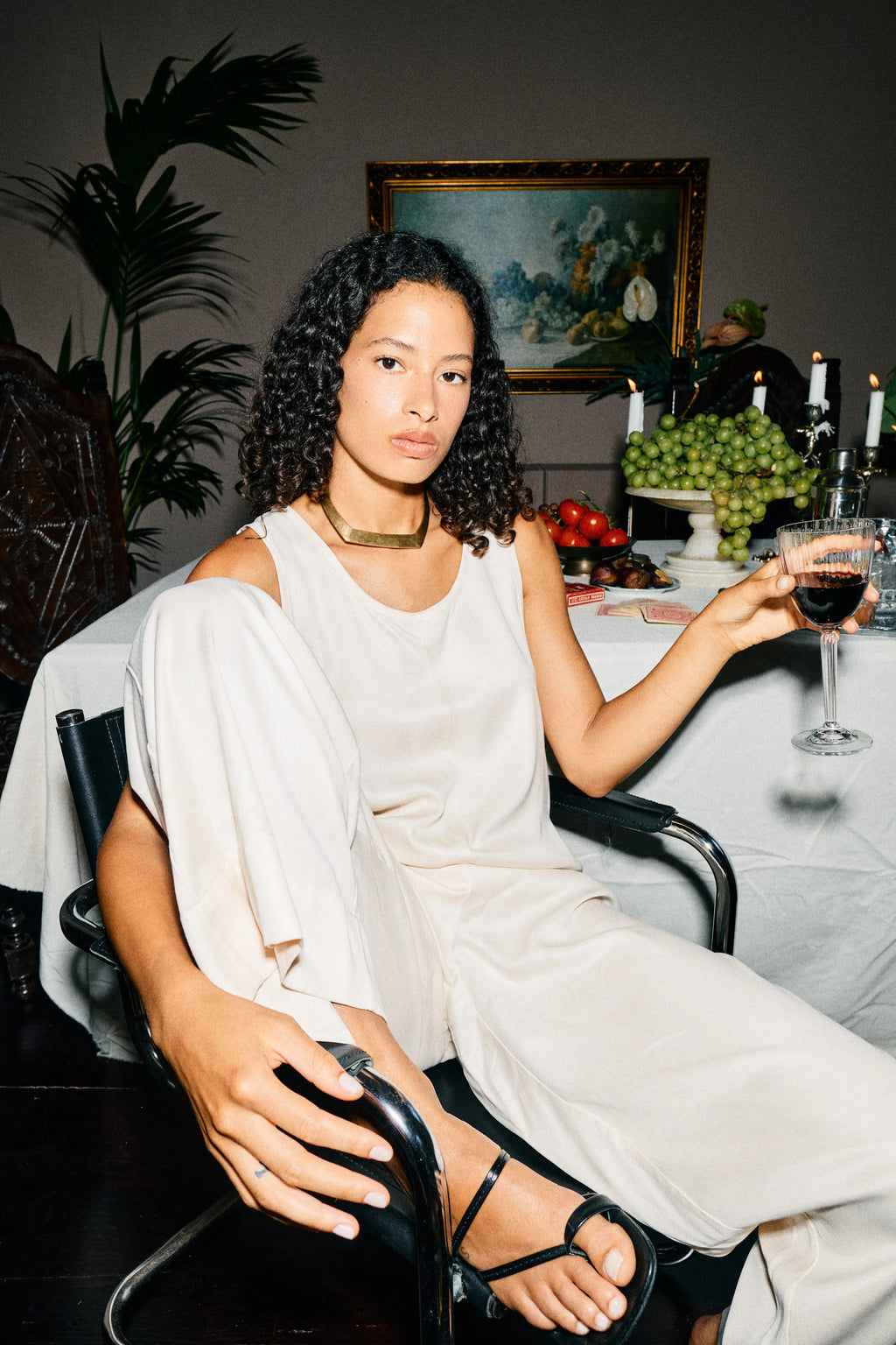 The Solene Jumpsuit in Cream