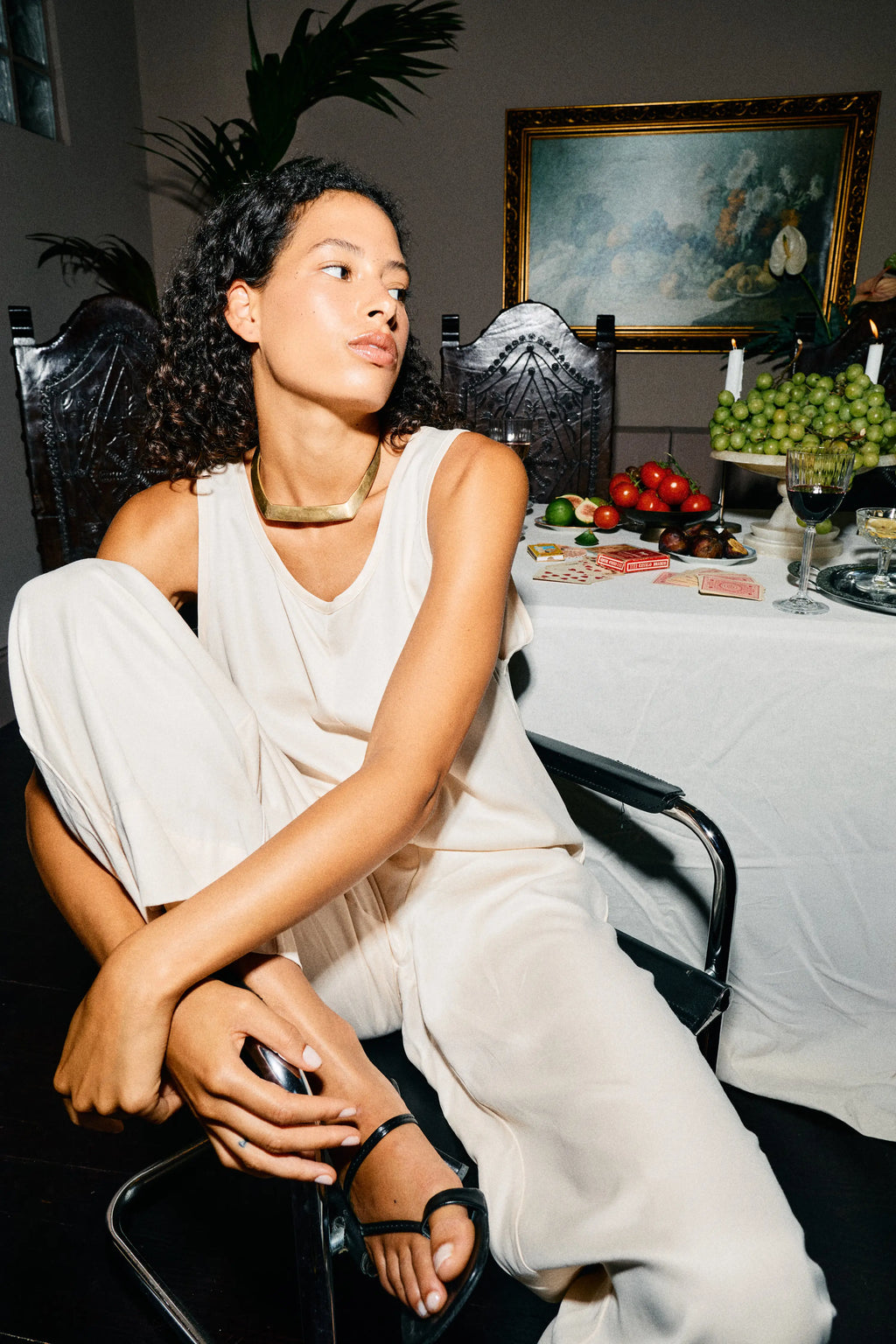 The Solene Jumpsuit in Cream